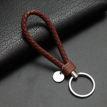 Load image into Gallery viewer, handbag Keychains Braided Leather Rope Handmade Woven Key chains Leather Key Chain Ring Holder for Car Keyrings