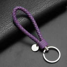 Load image into Gallery viewer, handbag Keychains Braided Leather Rope Handmade Woven Key chains Leather Key Chain Ring Holder for Car Keyrings