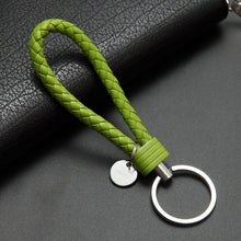 Load image into Gallery viewer, handbag Keychains Braided Leather Rope Handmade Woven Key chains Leather Key Chain Ring Holder for Car Keyrings