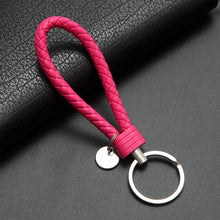 Load image into Gallery viewer, handbag Keychains Braided Leather Rope Handmade Woven Key chains Leather Key Chain Ring Holder for Car Keyrings