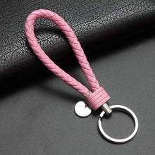 Load image into Gallery viewer, handbag Keychains Braided Leather Rope Handmade Woven Key chains Leather Key Chain Ring Holder for Car Keyrings