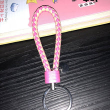 Load image into Gallery viewer, handbag Keychains Braided Leather Rope Handmade Woven Key chains Leather Key Chain Ring Holder for Car Keyrings