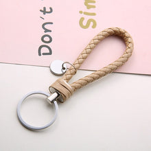 Load image into Gallery viewer, handbag Keychains Braided Leather Rope Handmade Woven Key chains Leather Key Chain Ring Holder for Car Keyrings