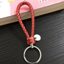 Load image into Gallery viewer, handbag Keychains Braided Leather Rope Handmade Woven Key chains Leather Key Chain Ring Holder for Car Keyrings
