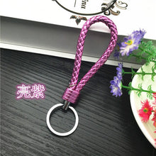 Load image into Gallery viewer, handbag Keychains Braided Leather Rope Handmade Woven Key chains Leather Key Chain Ring Holder for Car Keyrings