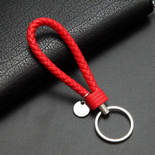 Load image into Gallery viewer, handbag Keychains Braided Leather Rope Handmade Woven Key chains Leather Key Chain Ring Holder for Car Keyrings