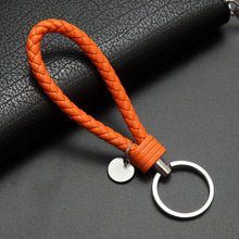 Load image into Gallery viewer, handbag Keychains Braided Leather Rope Handmade Woven Key chains Leather Key Chain Ring Holder for Car Keyrings