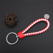 Load image into Gallery viewer, Braided Leather Keychain Handmade Woven Key Chain DIY Pendant Car Key Ring Keychains For Men Women Small Gift Jewelry
