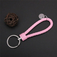 Load image into Gallery viewer, Braided Leather Keychain Handmade Woven Key Chain DIY Pendant Car Key Ring Keychains For Men Women Small Gift Jewelry
