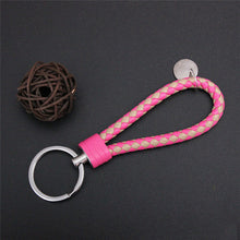 Load image into Gallery viewer, Braided Leather Keychain Handmade Woven Key Chain DIY Pendant Car Key Ring Keychains For Men Women Small Gift Jewelry