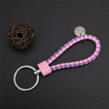 Load image into Gallery viewer, Braided Leather Keychain Handmade Woven Key Chain DIY Pendant Car Key Ring Keychains For Men Women Small Gift Jewelry