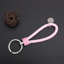 Load image into Gallery viewer, Braided Leather Keychain Handmade Woven Key Chain DIY Pendant Car Key Ring Keychains For Men Women Small Gift Jewelry