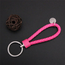 Load image into Gallery viewer, Braided Leather Keychain Handmade Woven Key Chain DIY Pendant Car Key Ring Keychains For Men Women Small Gift Jewelry