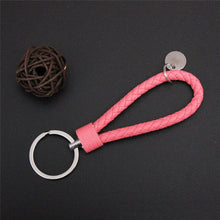 Load image into Gallery viewer, Braided Leather Keychain Handmade Woven Key Chain DIY Pendant Car Key Ring Keychains For Men Women Small Gift Jewelry