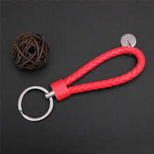 Load image into Gallery viewer, Braided Leather Keychain Handmade Woven Key Chain DIY Pendant Car Key Ring Keychains For Men Women Small Gift Jewelry