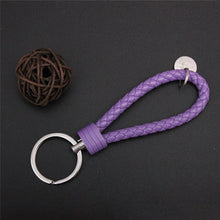 Load image into Gallery viewer, Braided Leather Keychain Handmade Woven Key Chain DIY Pendant Car Key Ring Keychains For Men Women Small Gift Jewelry
