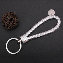 Load image into Gallery viewer, Braided Leather Keychain Handmade Woven Key Chain DIY Pendant Car Key Ring Keychains For Men Women Small Gift Jewelry