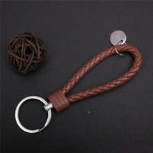 Load image into Gallery viewer, Braided Leather Keychain Handmade Woven Key Chain DIY Pendant Car Key Ring Keychains For Men Women Small Gift Jewelry