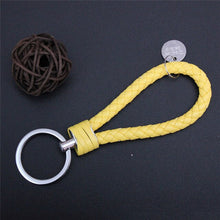 Load image into Gallery viewer, Braided Leather Keychain Handmade Woven Key Chain DIY Pendant Car Key Ring Keychains For Men Women Small Gift Jewelry