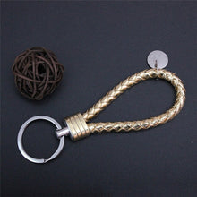 Load image into Gallery viewer, Braided Leather Keychain Handmade Woven Key Chain DIY Pendant Car Key Ring Keychains For Men Women Small Gift Jewelry