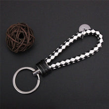 Load image into Gallery viewer, Braided Leather Keychain Handmade Woven Key Chain DIY Pendant Car Key Ring Keychains For Men Women Small Gift Jewelry