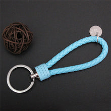 Load image into Gallery viewer, Braided Leather Keychain Handmade Woven Key Chain DIY Pendant Car Key Ring Keychains For Men Women Small Gift Jewelry
