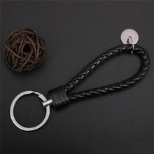 Load image into Gallery viewer, Braided Leather Keychain Handmade Woven Key Chain DIY Pendant Car Key Ring Keychains For Men Women Small Gift Jewelry