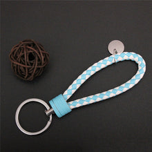 Load image into Gallery viewer, Braided Leather Keychain Handmade Woven Key Chain DIY Pendant Car Key Ring Keychains For Men Women Small Gift Jewelry