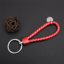 Load image into Gallery viewer, Braided Leather Keychain Handmade Woven Key Chain DIY Pendant Car Key Ring Keychains For Men Women Small Gift Jewelry