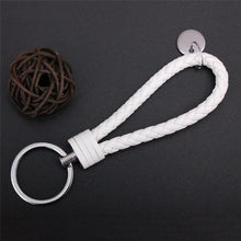 Load image into Gallery viewer, Braided Leather Keychain Handmade Woven Key Chain DIY Pendant Car Key Ring Keychains For Men Women Small Gift Jewelry