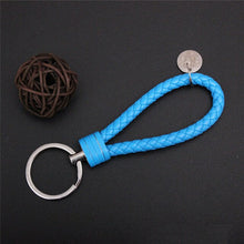 Load image into Gallery viewer, Braided Leather Keychain Handmade Woven Key Chain DIY Pendant Car Key Ring Keychains For Men Women Small Gift Jewelry