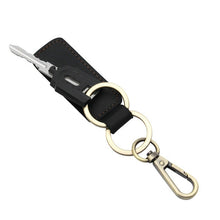 Load image into Gallery viewer, Genuine Leather Women Small Gift Retro Handmade Purse Keychain Car Key Ring Holder Wallet Arts and Crafts for Men