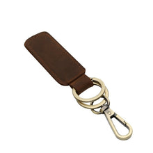 Load image into Gallery viewer, Genuine Leather Women Small Gift Retro Handmade Purse Keychain Car Key Ring Holder Wallet Arts and Crafts for Men