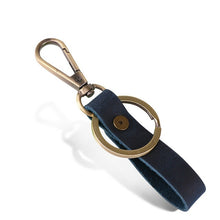 Load image into Gallery viewer, Genuine Leather Women Small Gift Retro Handmade Purse Keychain Car Key Ring Holder Wallet Arts and Crafts for Men