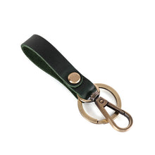 Load image into Gallery viewer, Genuine Leather Women Small Gift Retro Handmade Purse Keychain Car Key Ring Holder Wallet Arts and Crafts for Men