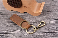 Load image into Gallery viewer, Leather Keychain Pocket for Car Keys Clip Ring Women Men Handmade Accessories DIY Gift 2019 New Solid Brown