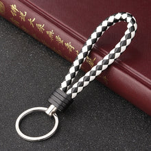 Load image into Gallery viewer, Handmade Knitted Rope Making Leather Rope Keychain for Women Men Rope for hanging bags Key Chain Porte Clef Chaveiro Keychains