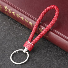 Load image into Gallery viewer, Handmade Knitted Rope Making Leather Rope Keychain for Women Men Rope for hanging bags Key Chain Porte Clef Chaveiro Keychains