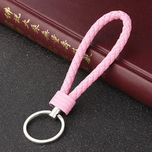 Load image into Gallery viewer, Handmade Knitted Rope Making Leather Rope Keychain for Women Men Rope for hanging bags Key Chain Porte Clef Chaveiro Keychains