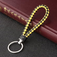 Load image into Gallery viewer, Handmade Knitted Rope Making Leather Rope Keychain for Women Men Rope for hanging bags Key Chain Porte Clef Chaveiro Keychains