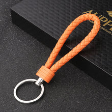 Load image into Gallery viewer, Handmade Knitted Rope Making Leather Rope Keychain for Women Men Rope for hanging bags Key Chain Porte Clef Chaveiro Keychains